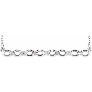 Ladies Natural Diamond Infinity-Inspired Bar Necklace (I1, G-H) — Sterling Silver