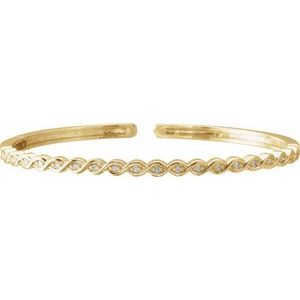 Ladies Natural Diamond Stackable Bangle Bracelet (I1, H+) — 14K Yellow Gold