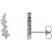 Ladies Natural Diamond Ear Climbers — Platinum