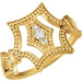 Ladies Diamond Granulated Ring — 14K Yellow Gold