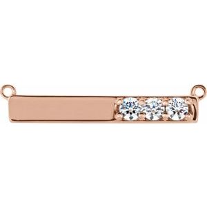 Ladies Natural Diamond Necklace Center (I1, G-H) — 14K Rose Gold