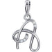 Ladies Natural Diamond Initial A Pendant (I1, G-H) — 14K White Gold