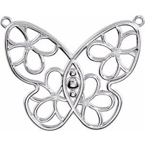 Ladies Natural Diamond Necklace Center — 14K White Gold