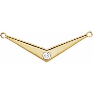Ladies Natural Diamond Necklace Center — 14K Yellow Gold