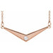 Ladies Natural Diamond V Necklace (I1, G-H) — 14K Rose Gold