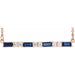 Ladies Natural Blue Sapphire Natural Diamond Bar Necklace (I1, G-H) — 14K Rose Gold