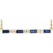 Ladies Natural Blue Sapphire Natural Diamond Bar Necklace (I1, G-H) — 14K Yellow Gold