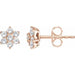 Ladies Natural Diamond Flower Earrings — 14K Rose Gold