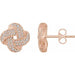 Ladies Natural Diamond Knot Earrings — 14K Rose Gold