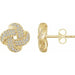Ladies Natural Diamond Knot Earrings — 14K Yellow Gold