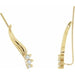 Ladies Natural Diamond Ear Climbers — 14K Yellow Gold