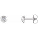 Ladies Natural Diamond Domed Stud Earring — Sterling Silver