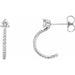 Ladies Natural Diamond J-Hoop Earrings (I1, G-H) — Sterling Silver