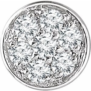 Ladies Natural Diamond Pavé-Style Slide Pendant (I1, H+) — 14K White Gold