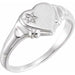 Ladies Natural Diamond Heart Ring (I2, G-H) — 14K White Gold