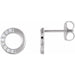 Ladies Natural Diamond Circle Earrings — Sterling Silver