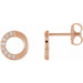 Ladies Natural Diamond Circle Earrings — 14K Rose Gold
