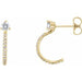 Ladies Natural Diamond J-Hoop Earrings (I1, G-H) — 14K Yellow Gold