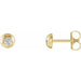 Ladies Natural Diamond Domed Stud Earring — 14K Yellow Gold