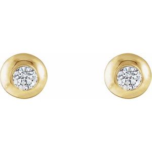 Lab-Grown Diamond Round Bezel-Set Stud Earrings - Style 86687