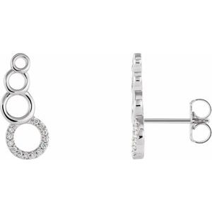 Ladies Natural Diamond Geometric Ear Climbers — Platinum