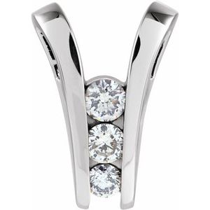 Ladies Natural Diamond Three-Stone Pendant (I1, G-H) — 14K White Gold