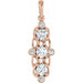 Ladies Natural Diamond Three-Stone Pendant (I1, G-H) — 14K Rose Gold
