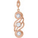 Ladies Natural Diamond Bezel-Set Three-Stone Pendant (I1, G-H) — 14K Rose Gold