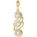 Ladies Natural Diamond Bezel-Set Three-Stone Pendant (I1, G-H) — 14K Yellow Gold