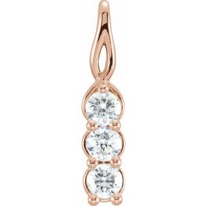Ladies Natural Diamond Three-Stone Pendant (I1, G-H) — 14K Rose Gold