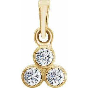 Ladies Natural Diamond Three-Stone Pendant (I1, G-H) — 14K Yellow Gold