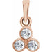 Ladies Natural Diamond Three-Stone Pendant (I1, G-H) — 14K Rose Gold