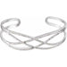 Ladies Natural Diamond Criss-Cross Cuff Bracelet (I1, H+) — 14K White Gold