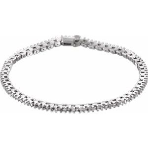 Ladies Natural Diamond Line 7 1/ Bracelet (I1, G-H) — 14K White Gold