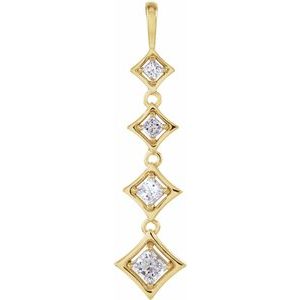 Ladies Natural Diamond Journey Graduated Pendant — 18K Yellow Gold