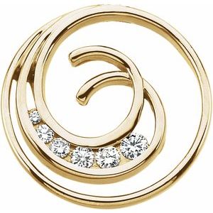 Ladies Natural Diamond Journey Circle Pendant (I1, G-H) — 18K Yellow Gold