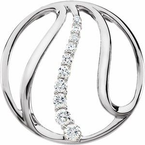 Ladies Natural Diamond Journey Pendant — 14K White Gold