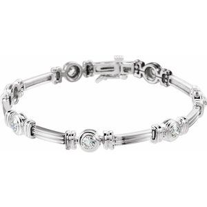 Ladies Natural Diamond 7 1/ Bracelet (I1, G-H) — 14K White Gold