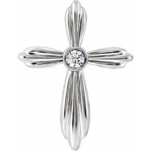 Ladies Natural Diamond Cross Pendant (Si2-Si3, G-H) — Platinum