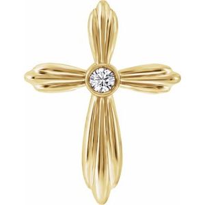 Ladies Natural Diamond Cross Pendant (I1, G-H) — 14K Yellow Gold