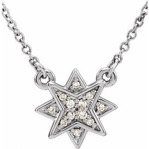 Ladies Natural Diamond Star Necklace (I1, G-H) — Sterling Silver