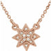 Ladies Natural Diamond Star Necklace (I1, G-H) — 14K Rose Gold
