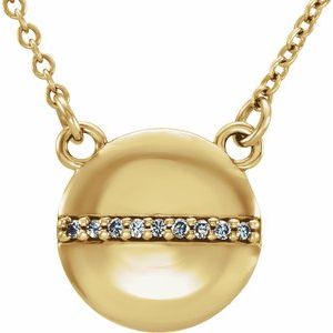 Ladies Natural Diamond Circle Necklace (I1, G-H) — 14K Yellow Gold