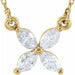 Ladies Natural Diamond Floral Necklace (I1, Ghi) — 14K Yellow Gold