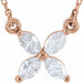 Ladies Natural Diamond Floral Necklace (I1, Ghi) — 14K Rose Gold