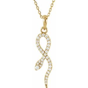 Ladies Natural Diamond Necklace (I1, G-H) — 14K Yellow Gold