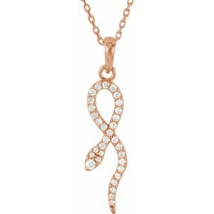 Ladies Natural Diamond Necklace (I1, G-H) — 14K Rose Gold