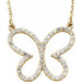 Ladies Natural Diamond Butterfly Necklace (I1, G-H) — 14K Yellow Gold