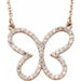 Ladies Natural Diamond Butterfly Necklace (I1, G-H) — 14K Rose Gold