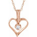Ladies Natural Diamond Heart Necklace (I1, G-H) — 14K Rose Gold